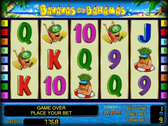 Демо Bananas Go Bahamas с балансом 5000 кредитов от Novomatic